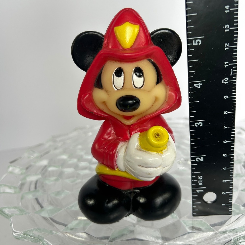Vintage Arco Walt Disney Mickey Mouse Fireman‎ Squeak Toy